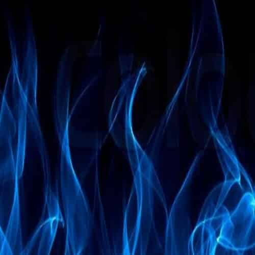 llamas de color azul por combustión de gas