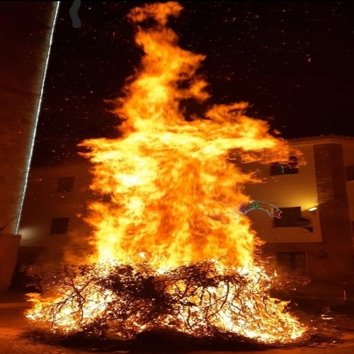 hoguera con grandes llamas