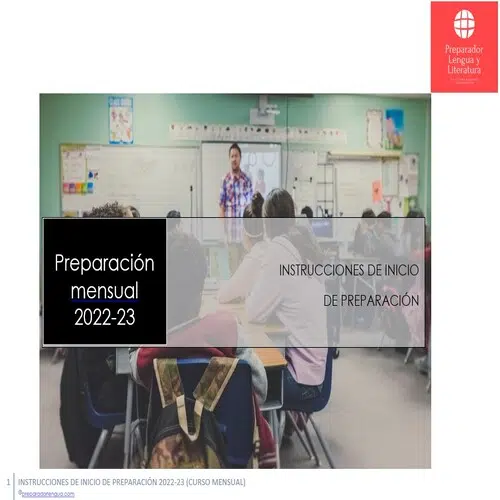 Instrucciones de inicio de preparación oposiciones Lengua castellana y Literatura 2023