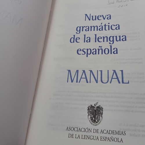 Portada del Manual de la Nueva Gramática de la Lengua Española de 2010